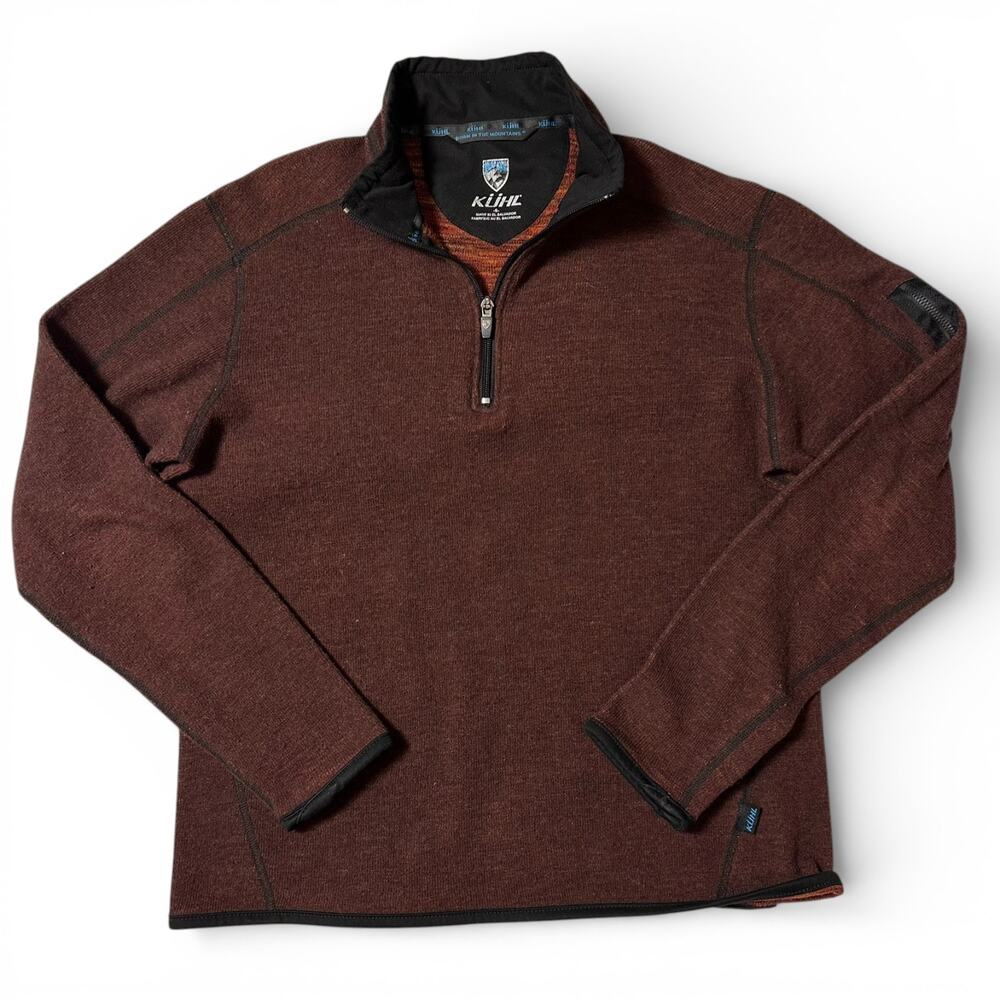 Kuhl Chianti Fleece 1/4 Zip Wool Blend Sweater Mens Size S Quarter Zip Pullover